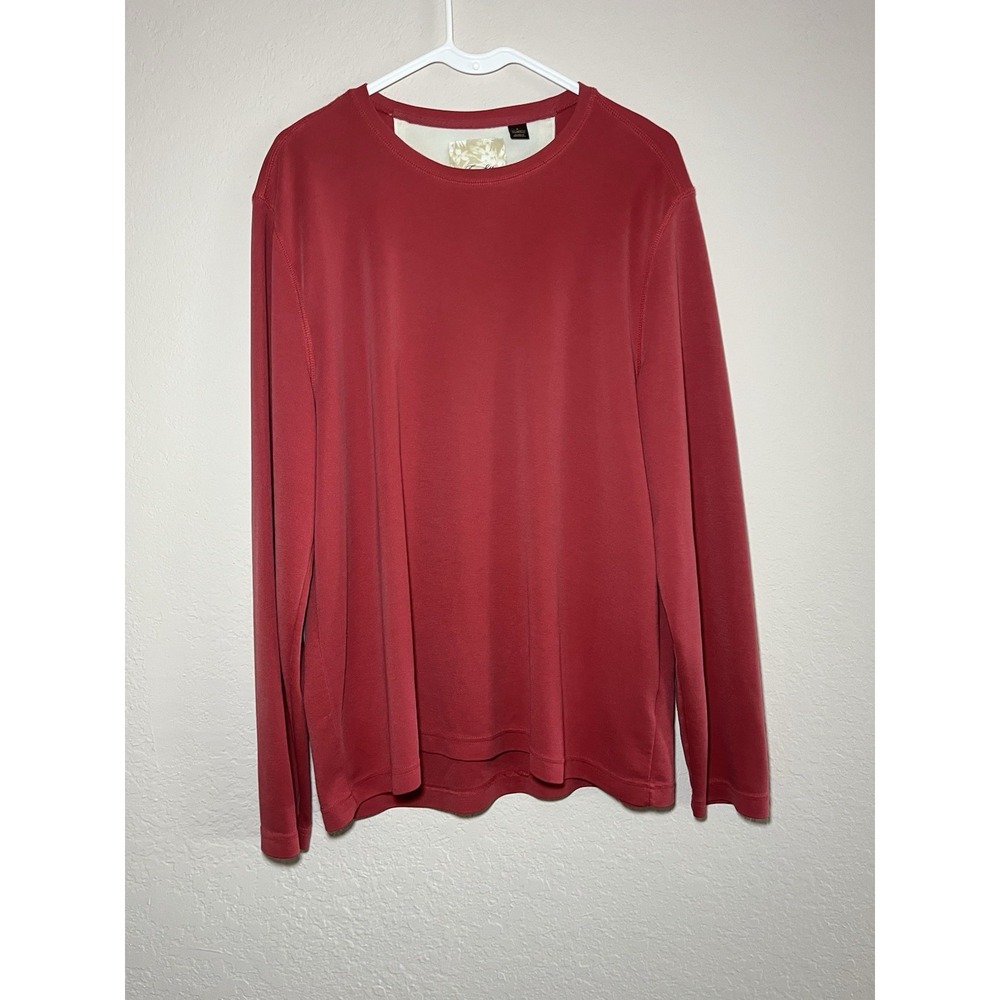 Tasso Elba Long Sleeve Shirt Men's Size L Modal Blend Red